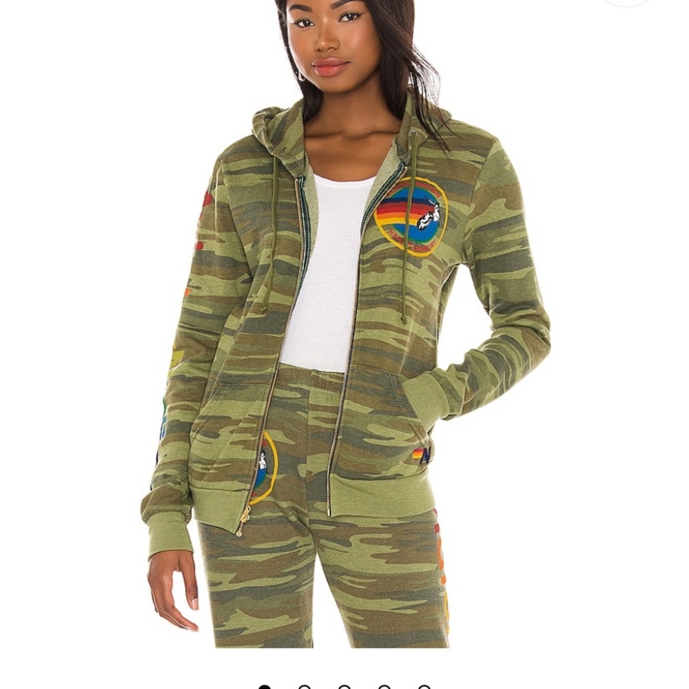 Aviator nation camo ultra soft zip up! Only worn once!